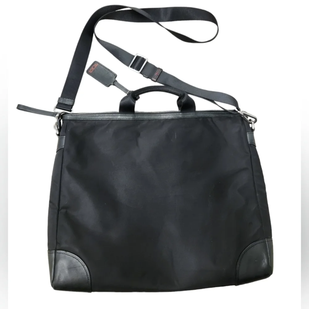 Tumi Black Nylon Crossbody Laptop Case